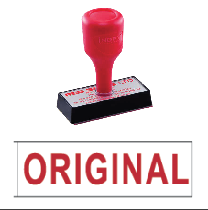 red rubber stock stamp