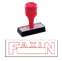 red rubber stock stamp