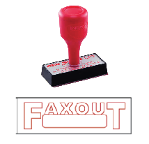 red rubber stock stamp