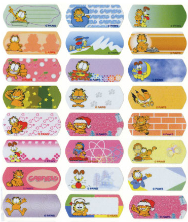 W005 咖啡猫(大) GARFIELD name sticker 姓名贴纸
