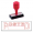 red rubber stock stamp