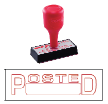 red rubber stock stamp