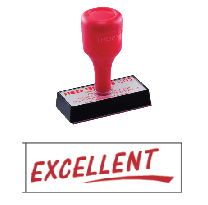 red rubber stock stamp