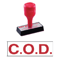 red rubber stock stamp