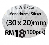 Monochrome Sticker (30 x 20)mm Oval Shape